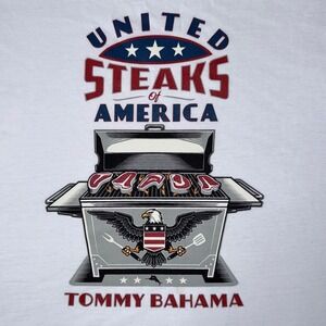 Tommy Bahama Mens 2XLB United Steaks‎ of America Graphic Tee White T-Shirt NWT